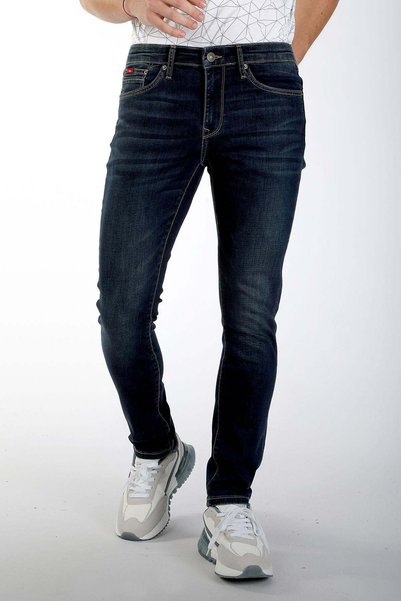 Lee Cooper Jeff Men's Regular-Waist Slim-Fit Very Narrow-Leg Blue Jeans