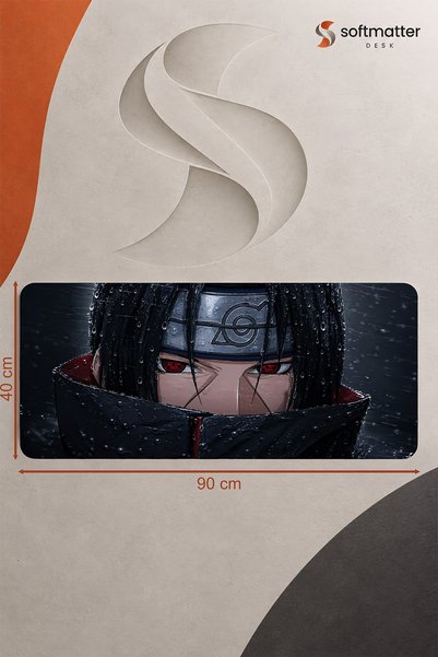 Softmatter Naruto - Itachi Uchiha Yağmurda 90x40 cm XXL Gaming Oyuncu Mousepa...