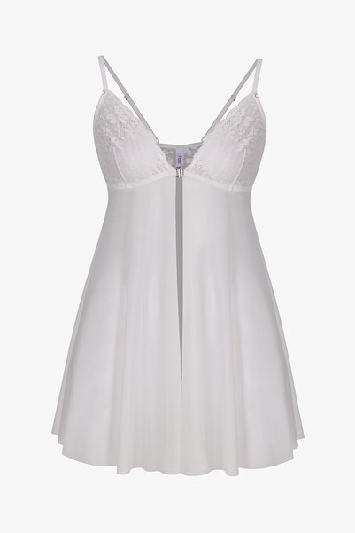 Penti Kırık Beyaz Front Opening Çiçekli Babydoll