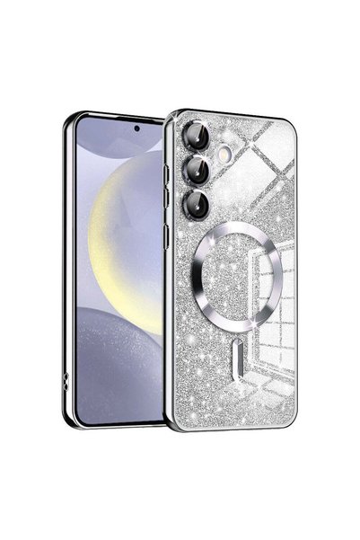 Techsuit Husă pentru Samsung Galaxy S24, Lux Glitter MagSafe, argintiu - argi...