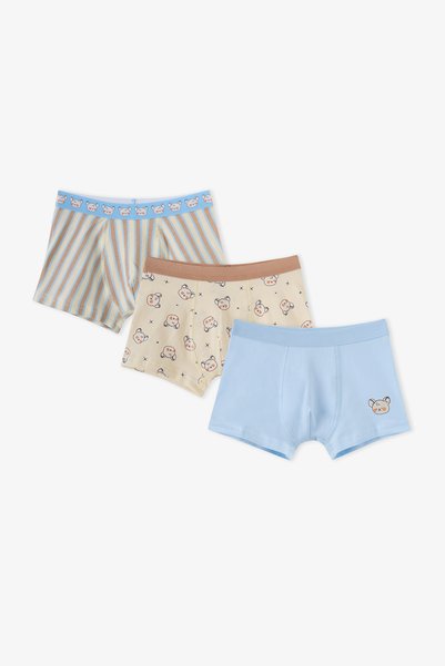 Penti Erkek Çocuk Mavi Cute Animals Pamuklu 3'lü Boxer