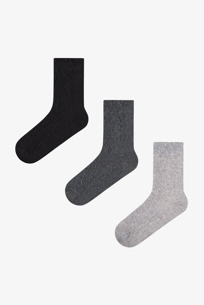 Penti 3 Pairs of Cotton Self-Patterned Socks
