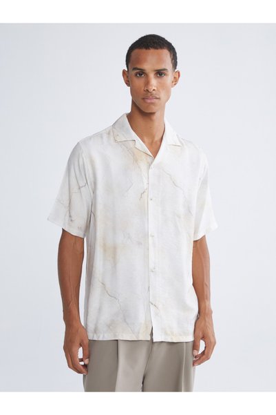 LC Waikiki Standard Fit Cuba Roba Collar Short Sleeve Embroidered Men's Shirt...