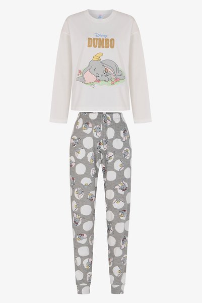 Penti Off-White Dumbo Pants Cotton Long Sleeve Pajama Set
