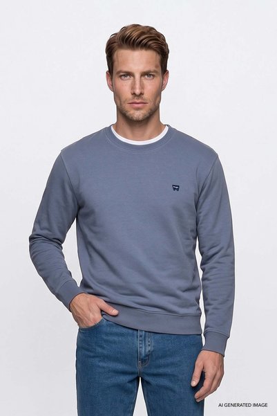 WRANGLER سويت شيرت رجالي أزرق GW2520255