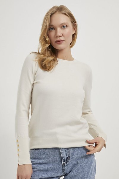 Arma Life Armalife 4690 Bis Collar Sleeve Button Detail Premium Women's Sweater