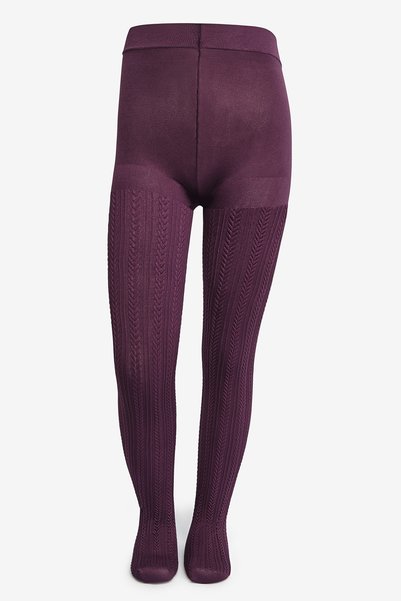 Penti Girl's Pretty Knit Purple Pantyhose