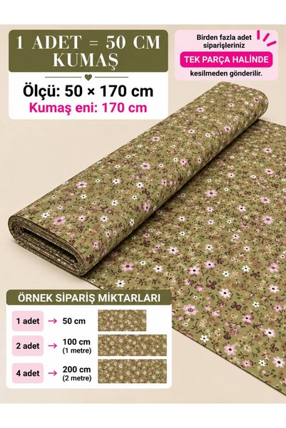 Zümra Baby 100% Cotton Patterned Poplin Fabric - Floral - (50×170cm)
