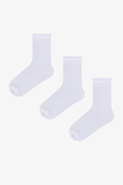 Penti Kız Çocuk Unisex Beyaz Basic 3 lü Soket Çorap Set