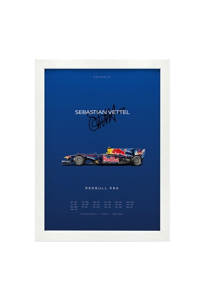 KAYNOCK Sebastian Vettel Rb6 Poster Tablo, Formula 1, Dijital Tasarım Tablo