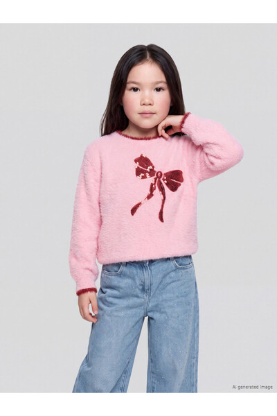 LC Waikiki Zero Roba Collar Sequined Girls' Knitwear Sweater from Uzg Store f...