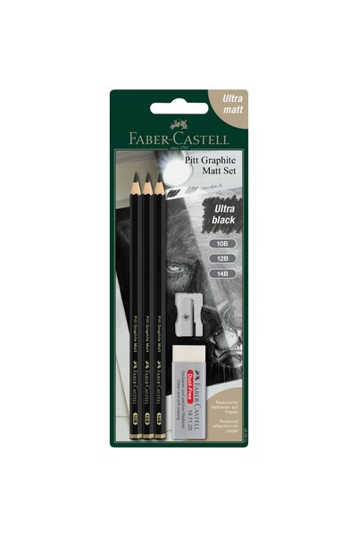 Faber Castell Blister 3 buc Creion Grafit Mat 10B, 12B, 14B Pitt Faber-Castell