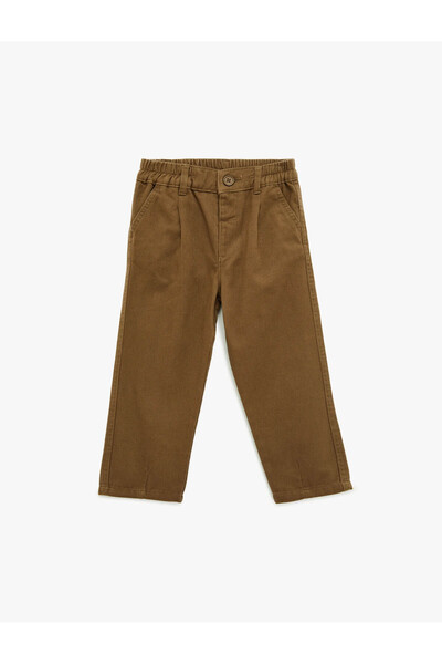 Koton Cotton Carrot Cut Brown Baby Boy Pants 7Wmb40008Tw