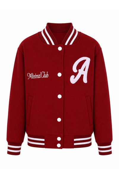 trender Buttoned a Print 3-Strap College Claret Red Boy's Jacket 8088