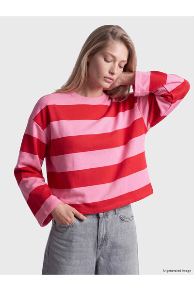 LC Waikiki LCW Vision Red Oversized Women's Thick Sweatshirt—Exclusive to NEVAVM
