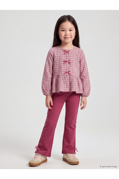 LC Waikiki Checkered Embroidered Girls' Gabardine Suit for Style Enthusiasts ...