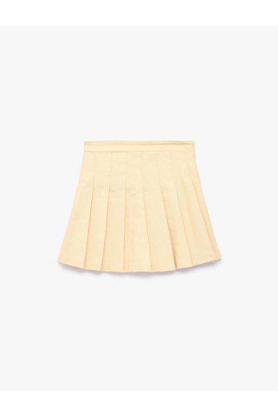 Koton Cotton Gabardine Fabric Basic Pleated Skirt