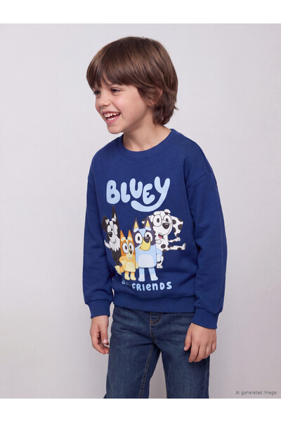 LC Waikiki Sweatshirt gros pentru băieți cu imprimeu Bluey, Colecția Shining ...