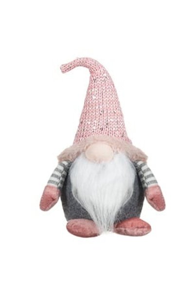 DD SHOP Figurină decorativă Gnome de Crăciun, blană gri, căciulă roz cu paiet...