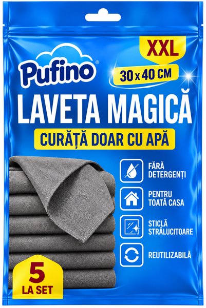 Pufino Laveta Magica XXL 40x30 CM din Microfibra, set de 5 bucati