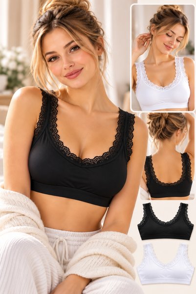 twenty ipek Sutien din bumbac pentru femei, efect modelator piese, cu dantelă...