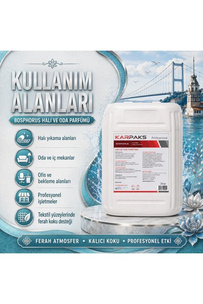 KARPAKS Bosphorus Halı ve Oda Parfümü 20 L Profesyonel Büyük Boy Ferah ve Dengeli Koku