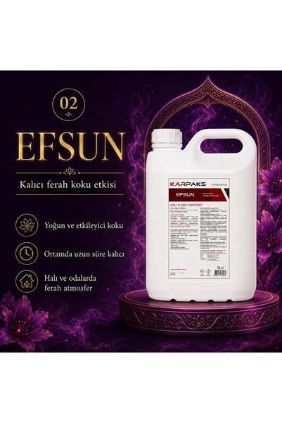 KARPAKS Efsun Halı ve Oda Parfümü 5 L Zarif Ferah Koku Profesyonel Kullanım