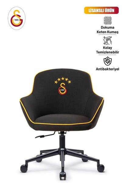 Galatasaray Fanchair x Icon Siyah Kumaş Çalışma Koltuğu