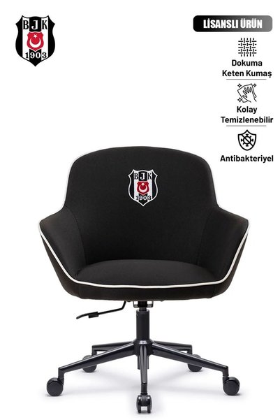 Beşiktaş Fanchair x Icon Siyah Kumaş Çalışma Koltuğu
