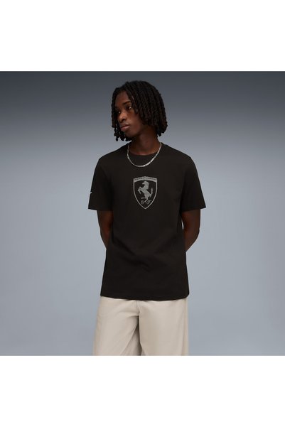 Puma Ferrari Tonal Shield Men's Black Casual Style T-Shirt 63531101