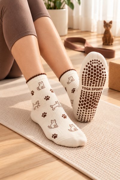 Dore Orijinal Kadın Yeni Sezon Kedi Desenli Trend Model Pilates ve Yoga Kaydı...
