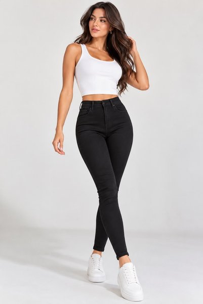 St.Poll Blugi cu talie înaltă, skinny fit, material elastic