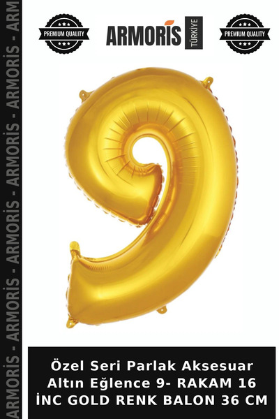 Armoris Special Edition Shiny Accessories Gold Party 9 - NUMBER 16 1/2-INCH G...