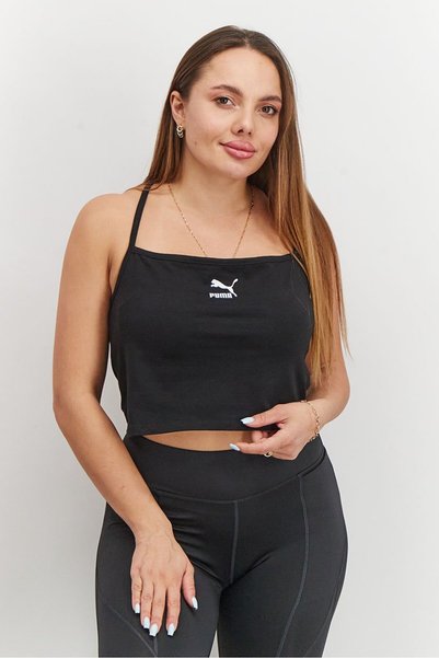 Puma Women Sportswear Fit Classic Sleeveless Crop Top, Black