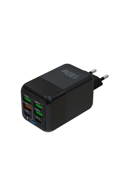 VU-TEK 150W charger, 4 USB ports + 2 PD ports for fast charging, 5 V 2.4 A