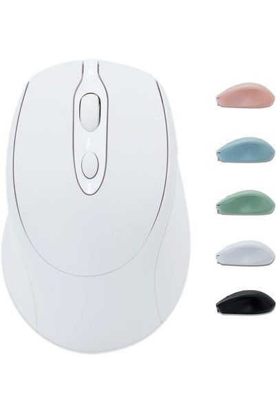 VU-TEK Mouse wireless 127, Bluetooth + WIFI, reîncărcabil, mod dual - Alb