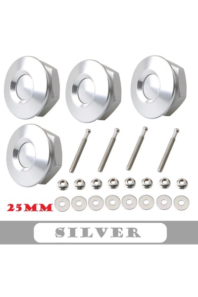 Choice 25mm Silver 4Pcs 25/30/32mm Car Push Button Bonnet Hood Pin Quick Rele...