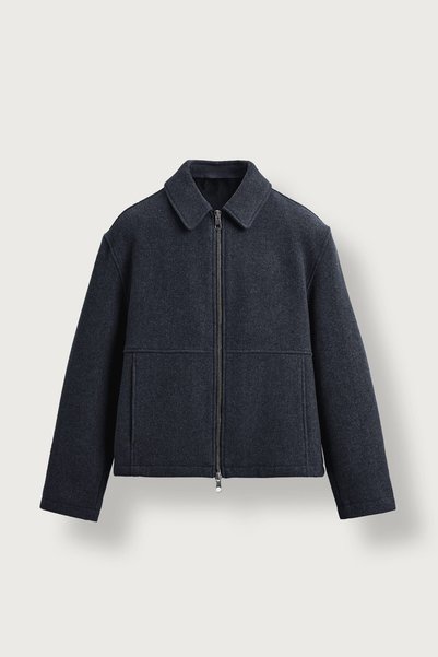 ablukaonline Jachetă pentru bărbați Relax Fit Premium Cashmere, albastru închis