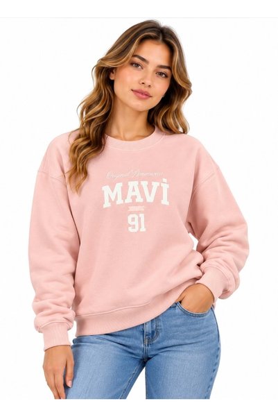 Mavi M1S20140 Logo Baskılı Kadın Sweatshirt PEMBE