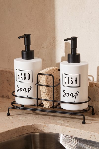 Kitchen Life 2'li Tezgah Üstü Metal Standlı Sünger Hazneli Sabunluk Seti 500 ...
