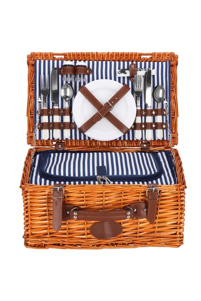 SERSIMO Coș de picnic echipat pentru 4 persoane Deluxe, din răchită, cu vesel...