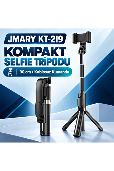Jmary KT-219 360 Derece Dönebilen Kablosuz Kumandalı Tripod ve Selfie Çubuğu ...
