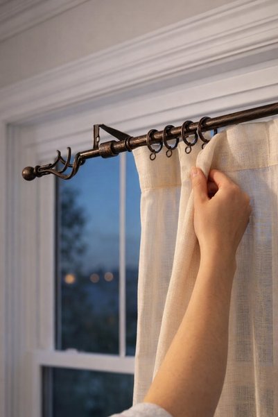 OEM Galerie de perdea cu bară extensibilă, metal bronz negru periat, 60-120 c...