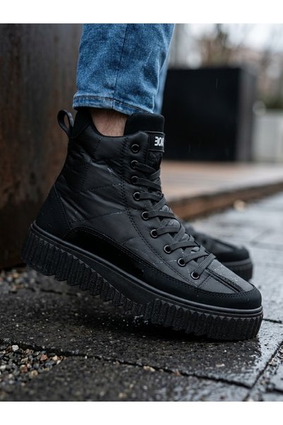 BOA Ghete sport până la gleznă BA0811 BOA High, talpă neagră, negru, material...