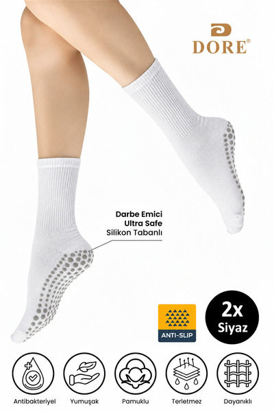 Dore Orijinal Unisex 2 Çift Kaydırmaz Hac Umre Tavaf İçin Soket Model Çorap S...