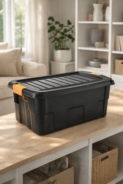 OEM Cutie de Mare Rezistenta din Plastic Negru 30L