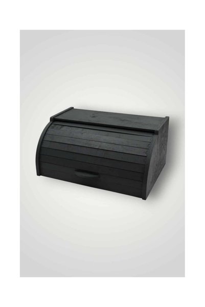 Z-Tools Bread box, made of albasia wood, 38x18x26cm, black / EXT9072-1