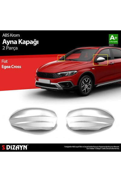 S Dizayn S-Dizayn Fiat Egea Cross ile Uyumlu Abs Krom Ayna Kapağı 2 Prç. 2020...