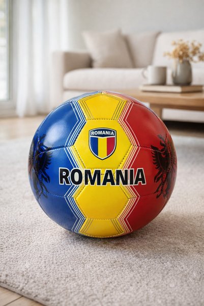 OEM Minge de fotbal mărimea 5, cu model steag România, pentru adulți, joc în ...