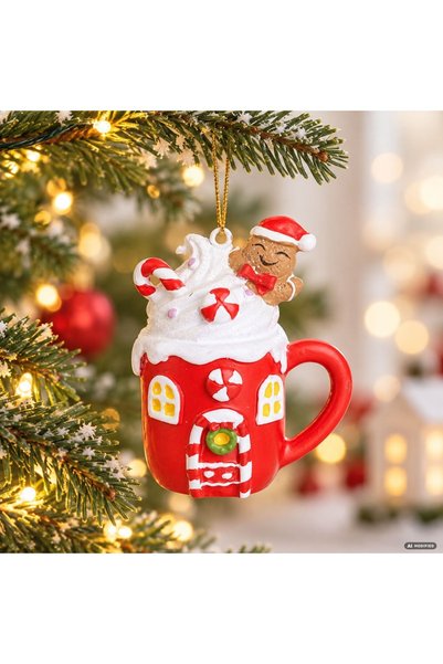DD SHOP Ornament cana gingerbread ros 9cm - Ornamente Craciun Acadele